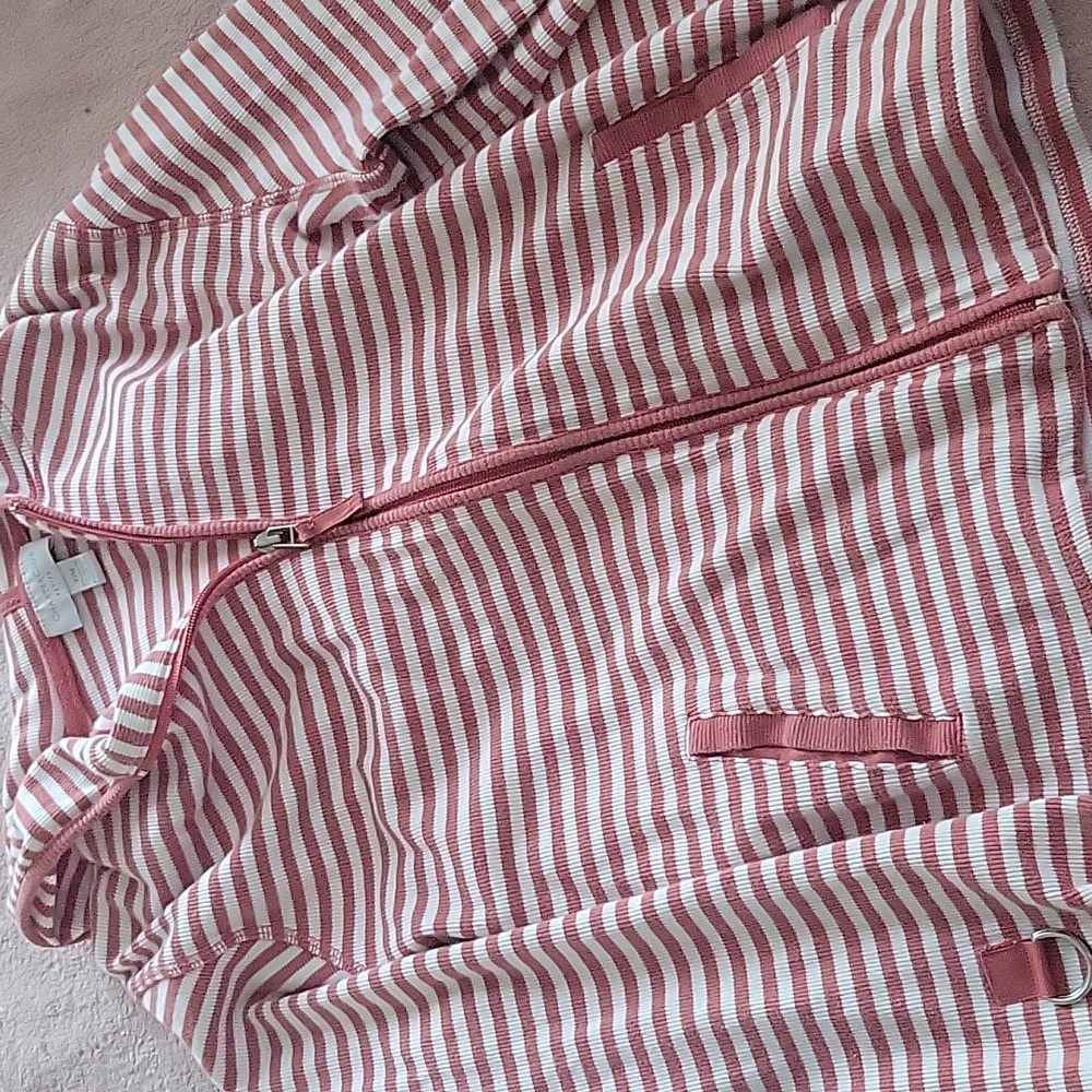 A pink and white striped jacket